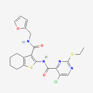 5-chloro-2-(ethylsulfanyl)-N-{3-[(furan-2-ylmethyl)carbamoyl]-4,5,6,7-tetrahydro-1-benzothiophen-2-yl}pyrimidine-4-carboxamide