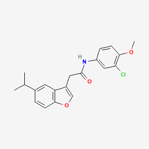 molecular formula C20H20ClNO3 B11416500 N-(3-chloro-4-methoxyphenyl)-2-[5-(propan-2-yl)-1-benzofuran-3-yl]acetamide 