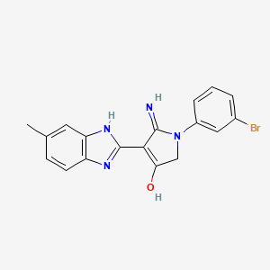 molecular formula C18H15BrN4O B11416517 5-Amino-1-(3-bromophenyl)-4-(6-methyl-1H-1,3-benzodiazol-2-YL)-2,3-dihydro-1H-pyrrol-3-one 