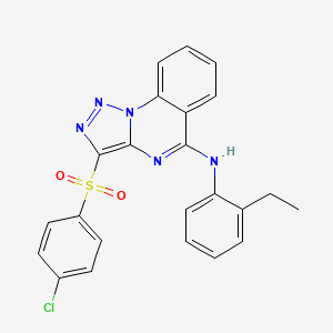 molecular formula C23H18ClN5O2S B11416532 3-[(4-chlorophenyl)sulfonyl]-N-(2-ethylphenyl)[1,2,3]triazolo[1,5-a]quinazolin-5-amine 