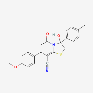 3-hydroxy-7-(4-methoxyphenyl)-3-(4-methylphenyl)-5-oxo-2,3,6,7-tetrahydro-5H-[1,3]thiazolo[3,2-a]pyridine-8-carbonitrile