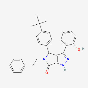 molecular formula C29H29N3O2 B11416540 4-(4-tert-butylphenyl)-3-(2-hydroxyphenyl)-5-(2-phenylethyl)-4,5-dihydropyrrolo[3,4-c]pyrazol-6(1H)-one 