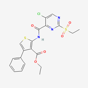 molecular formula C20H18ClN3O5S2 B11416545 Ethyl 2-({[5-chloro-2-(ethylsulfonyl)pyrimidin-4-yl]carbonyl}amino)-4-phenylthiophene-3-carboxylate 