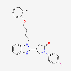 1-(4-fluorophenyl)-4-{1-[4-(2-methylphenoxy)butyl]-1H-benzimidazol-2-yl}pyrrolidin-2-one