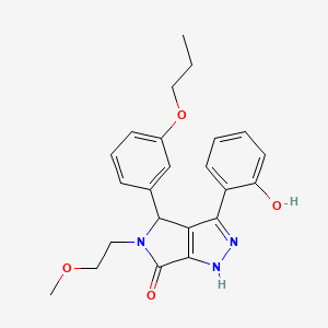 molecular formula C23H25N3O4 B11416560 3-(2-hydroxyphenyl)-5-(2-methoxyethyl)-4-(3-propoxyphenyl)-4,5-dihydropyrrolo[3,4-c]pyrazol-6(1H)-one 