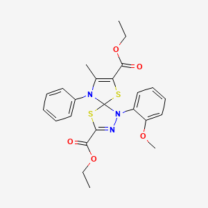 Diethyl 1-(2-methoxyphenyl)-8-methyl-9-phenyl-4,6-dithia-1,2,9-triazaspiro[4.4]nona-2,7-diene-3,7-dicarboxylate