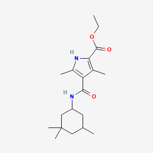 molecular formula C19H30N2O3 B11416609 Ethyl 3,5-dimethyl-4-[(3,3,5-trimethylcyclohexyl)carbamoyl]-1H-pyrrole-2-carboxylate 