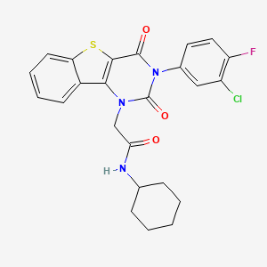 2-[3-(3-chloro-4-fluorophenyl)-2,4-dioxo-3,4-dihydro[1]benzothieno[3,2-d]pyrimidin-1(2H)-yl]-N-cyclohexylacetamide