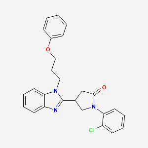 molecular formula C26H24ClN3O2 B11416627 1-(2-chlorophenyl)-4-[1-(3-phenoxypropyl)-1H-benzimidazol-2-yl]pyrrolidin-2-one 