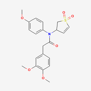 molecular formula C21H23NO6S B11416631 2-(3,4-dimethoxyphenyl)-N-(1,1-dioxido-2,3-dihydrothiophen-3-yl)-N-(4-methoxyphenyl)acetamide 