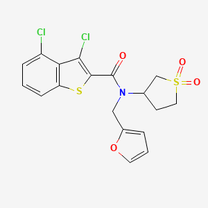 3,4-dichloro-N-(1,1-dioxidotetrahydrothiophen-3-yl)-N-(furan-2-ylmethyl)-1-benzothiophene-2-carboxamide