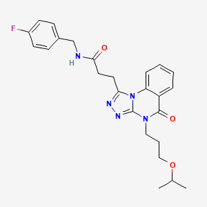 N-[(4-Fluorophenyl)methyl]-3-{5-oxo-4-[3-(propan-2-yloxy)propyl]-4H,5H-[1,2,4]triazolo[4,3-A]quinazolin-1-YL}propanamide