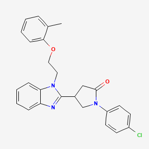 1-(4-chlorophenyl)-4-{1-[2-(2-methylphenoxy)ethyl]-1H-benzimidazol-2-yl}pyrrolidin-2-one