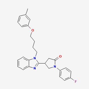 1-(4-fluorophenyl)-4-{1-[4-(3-methylphenoxy)butyl]-1H-benzimidazol-2-yl}pyrrolidin-2-one