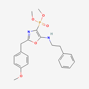 molecular formula C21H25N2O5P B11416738 Dimethyl {2-(4-methoxybenzyl)-5-[(2-phenylethyl)amino]-1,3-oxazol-4-yl}phosphonate 