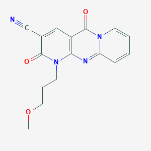 7-(3-methoxypropyl)-2,6-dioxo-1,7,9-triazatricyclo[8.4.0.03,8]tetradeca-3(8),4,9,11,13-pentaene-5-carbonitrile