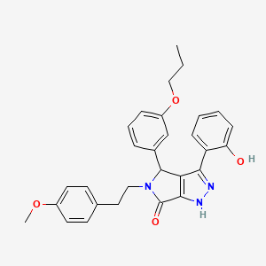 molecular formula C29H29N3O4 B11416811 3-(2-hydroxyphenyl)-5-[2-(4-methoxyphenyl)ethyl]-4-(3-propoxyphenyl)-4,5-dihydropyrrolo[3,4-c]pyrazol-6(1H)-one 