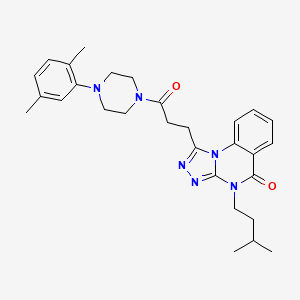 molecular formula C29H36N6O2 B11416818 1-{3-[4-(2,5-dimethylphenyl)piperazin-1-yl]-3-oxopropyl}-4-(3-methylbutyl)-4H,5H-[1,2,4]triazolo[4,3-a]quinazolin-5-one 