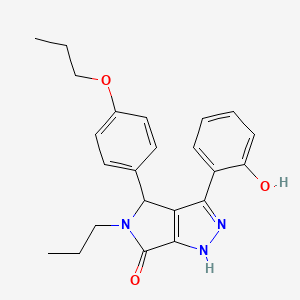 molecular formula C23H25N3O3 B11416833 3-(2-hydroxyphenyl)-4-(4-propoxyphenyl)-5-propyl-4,5-dihydropyrrolo[3,4-c]pyrazol-6(1H)-one 