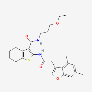 2-{[(4,6-dimethyl-1-benzofuran-3-yl)acetyl]amino}-N-(3-ethoxypropyl)-4,5,6,7-tetrahydro-1-benzothiophene-3-carboxamide