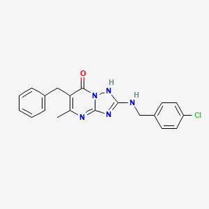 molecular formula C20H18ClN5O B11416887 6-benzyl-2-[(4-chlorobenzyl)amino]-5-methyl[1,2,4]triazolo[1,5-a]pyrimidin-7(3H)-one 