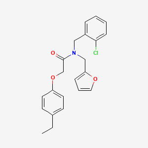 molecular formula C22H22ClNO3 B11416905 N-(2-chlorobenzyl)-2-(4-ethylphenoxy)-N-(furan-2-ylmethyl)acetamide 