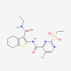 5-chloro-N-[3-(ethylcarbamoyl)-4,5,6,7-tetrahydro-1-benzothiophen-2-yl]-2-(ethylsulfonyl)pyrimidine-4-carboxamide