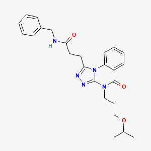 N-Benzyl-3-{5-oxo-4-[3-(propan-2-yloxy)propyl]-4H,5H-[1,2,4]triazolo[4,3-A]quinazolin-1-YL}propanamide