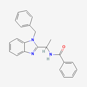 molecular formula C23H21N3O B11416935 N-[1-(1-benzyl-1H-benzimidazol-2-yl)ethyl]benzamide 