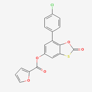 7-(4-Chlorophenyl)-2-oxo-1,3-benzoxathiol-5-yl furan-2-carboxylate