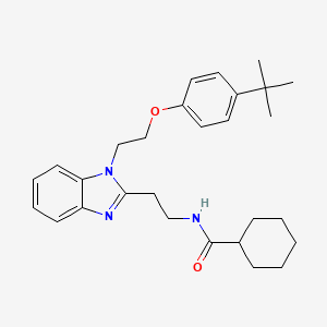 N-(2-{1-[2-(4-tert-butylphenoxy)ethyl]-1H-benzimidazol-2-yl}ethyl)cyclohexanecarboxamide