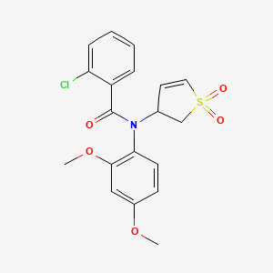 molecular formula C19H18ClNO5S B11416976 2-Chloro-N-(2,4-dimethoxyphenyl)-N-(1,1-dioxido-2,3-dihydro-3-thiophenyl)benzamide 