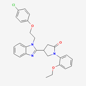 molecular formula C27H26ClN3O3 B11416982 4-{1-[2-(4-chlorophenoxy)ethyl]-1H-benzimidazol-2-yl}-1-(2-ethoxyphenyl)pyrrolidin-2-one 