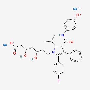 molecular formula C33H33FN2Na2O6 B1141699 二钠；7-[2-(4-氟苯基)-4-[(4-氧化苯基)氨基甲酰基]-3-苯基-5-丙-2-基吡咯-1-基]-3,5-二羟基庚酸酯 CAS No. 1276537-18-8