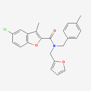 5-chloro-N-(furan-2-ylmethyl)-3-methyl-N-(4-methylbenzyl)-1-benzofuran-2-carboxamide