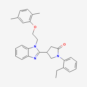 4-{1-[2-(2,5-dimethylphenoxy)ethyl]-1H-benzimidazol-2-yl}-1-(2-ethylphenyl)pyrrolidin-2-one