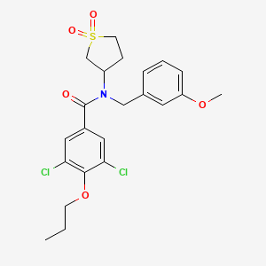 3,5-dichloro-N-(1,1-dioxidotetrahydrothiophen-3-yl)-N-(3-methoxybenzyl)-4-propoxybenzamide