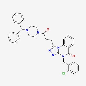 molecular formula C36H33ClN6O2 B11417032 1-(3-(4-benzhydrylpiperazin-1-yl)-3-oxopropyl)-4-(2-chlorobenzyl)-[1,2,4]triazolo[4,3-a]quinazolin-5(4H)-one 