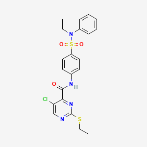 molecular formula C21H21ClN4O3S2 B11417037 5-chloro-N-{4-[ethyl(phenyl)sulfamoyl]phenyl}-2-(ethylsulfanyl)pyrimidine-4-carboxamide 