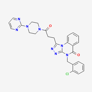 molecular formula C27H25ClN8O2 B11417045 4-[(2-chlorophenyl)methyl]-1-{3-oxo-3-[4-(pyrimidin-2-yl)piperazin-1-yl]propyl}-4H,5H-[1,2,4]triazolo[4,3-a]quinazolin-5-one 