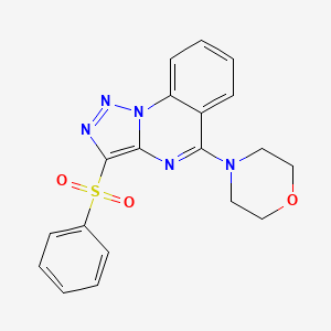 molecular formula C19H17N5O3S B11417059 4-(3-(Phenylsulfonyl)-[1,2,3]triazolo[1,5-a]quinazolin-5-yl)morpholine 