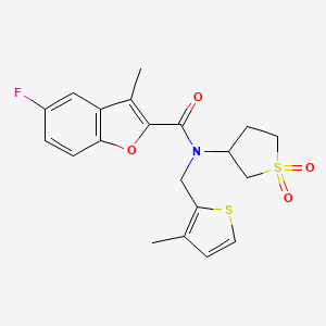 N-(1,1-dioxidotetrahydrothiophen-3-yl)-5-fluoro-3-methyl-N-[(3-methylthiophen-2-yl)methyl]-1-benzofuran-2-carboxamide