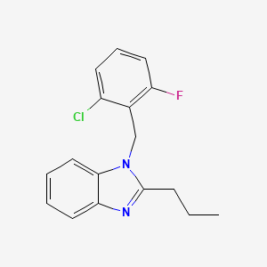 molecular formula C17H16ClFN2 B11417075 1-(2-chloro-6-fluorobenzyl)-2-propyl-1H-benzimidazole 