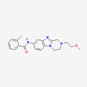 molecular formula C21H24N4O2 B11417080 N-[2-(2-methoxyethyl)-1,2,3,4-tetrahydropyrazino[1,2-a]benzimidazol-8-yl]-2-methylbenzamide 