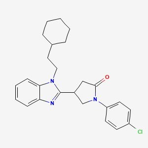 1-(4-chlorophenyl)-4-[1-(2-cyclohexylethyl)-1H-benzimidazol-2-yl]pyrrolidin-2-one