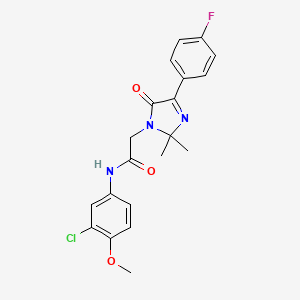 N-(3-chloro-4-methoxyphenyl)-2-[4-(4-fluorophenyl)-2,2-dimethyl-5-oxo-2,5-dihydro-1H-imidazol-1-yl]acetamide