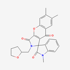 1',6,7-trimethyl-2-(tetrahydrofuran-2-ylmethyl)-2H-spiro[chromeno[2,3-c]pyrrole-1,3'-indole]-2',3,9(1'H)-trione