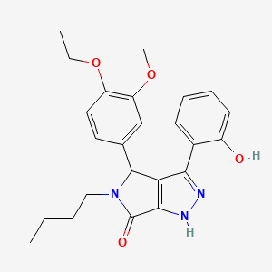 molecular formula C24H27N3O4 B11417142 5-butyl-4-(4-ethoxy-3-methoxyphenyl)-3-(2-hydroxyphenyl)-4,5-dihydropyrrolo[3,4-c]pyrazol-6(1H)-one 