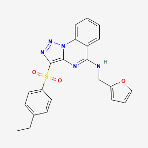 molecular formula C22H19N5O3S B11417144 3-[(4-ethylphenyl)sulfonyl]-N-(furan-2-ylmethyl)[1,2,3]triazolo[1,5-a]quinazolin-5-amine 