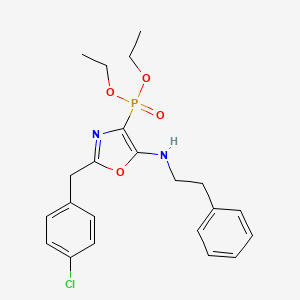 molecular formula C22H26ClN2O4P B11417145 Diethyl {2-(4-chlorobenzyl)-5-[(2-phenylethyl)amino]-1,3-oxazol-4-yl}phosphonate 